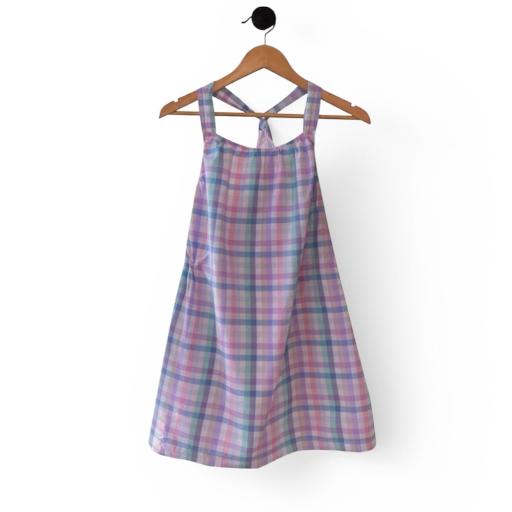 J Crew Crewcuts Girls' pastel gingham racerback shift dress Size 14 E6619